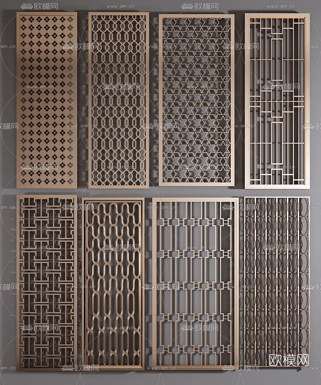 CNC Panels 3D Models - CNC Wall 3D Blocks - 036 - VRAY Render