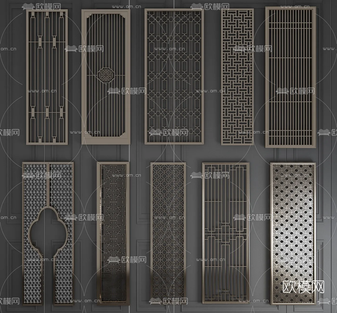 CNC Panels 3D Models - CNC Wall 3D Blocks - 058 - VRAY Render