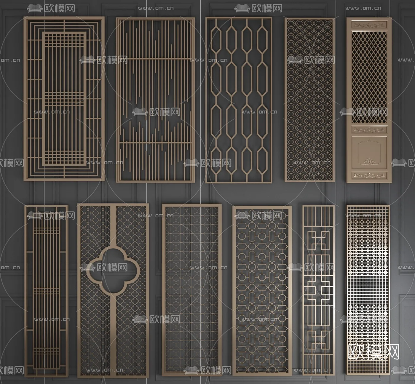 CNC Panels 3D Models - CNC Wall 3D Blocks - 059 - VRAY Render