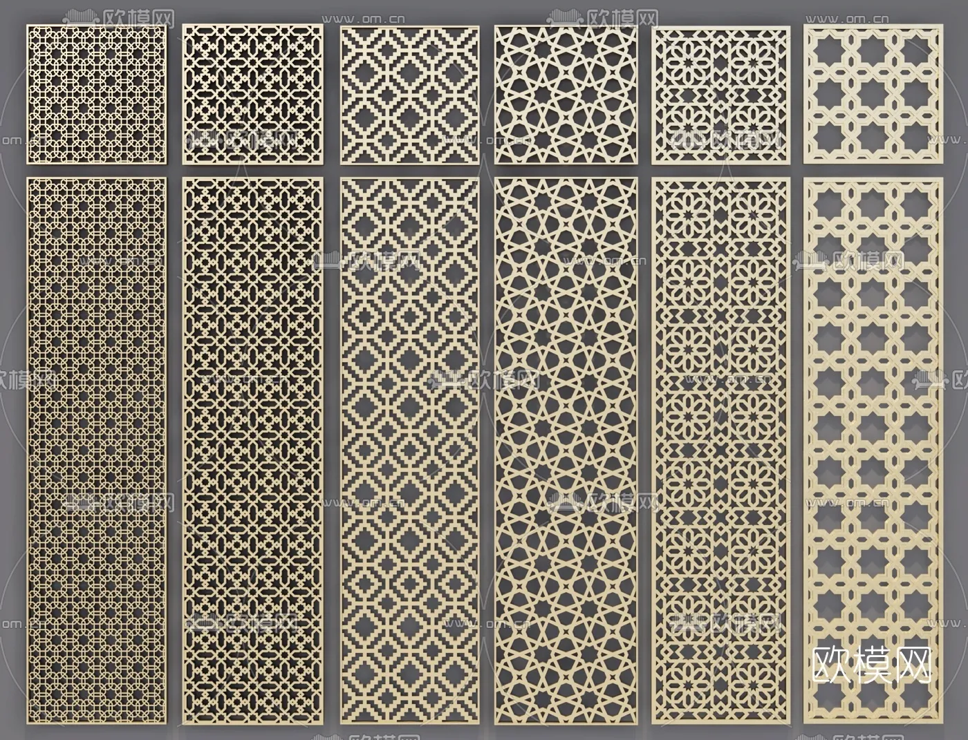 CNC Panels 3D Models - CNC Wall 3D Blocks - 061 - VRAY Render