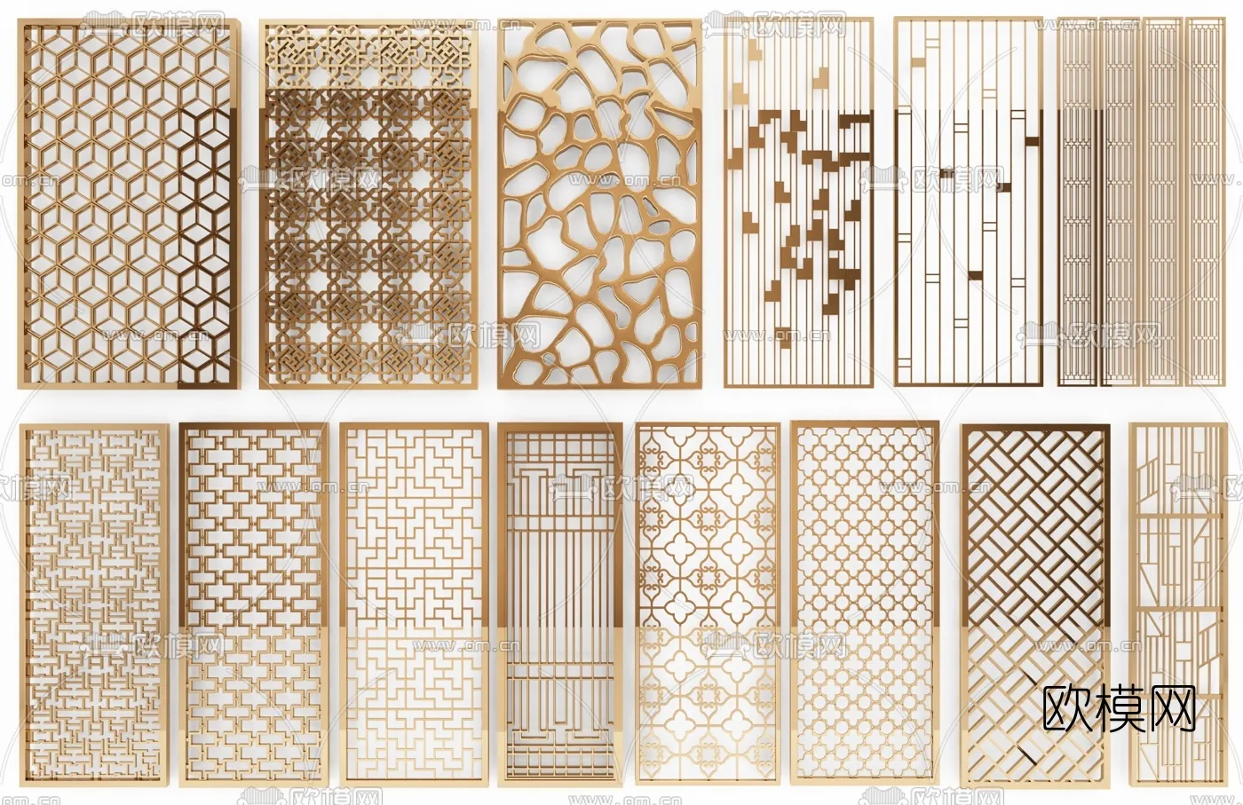 CNC Panels 3D Models - CNC Wall 3D Blocks - 065 - VRAY Render