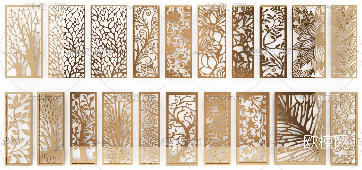 CNC Panels 3D Models - CNC Wall 3D Blocks - 066 - VRAY Render