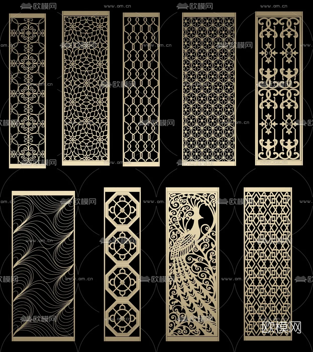 CNC Panels 3D Models - CNC Wall 3D Blocks - 068 - VRAY Render