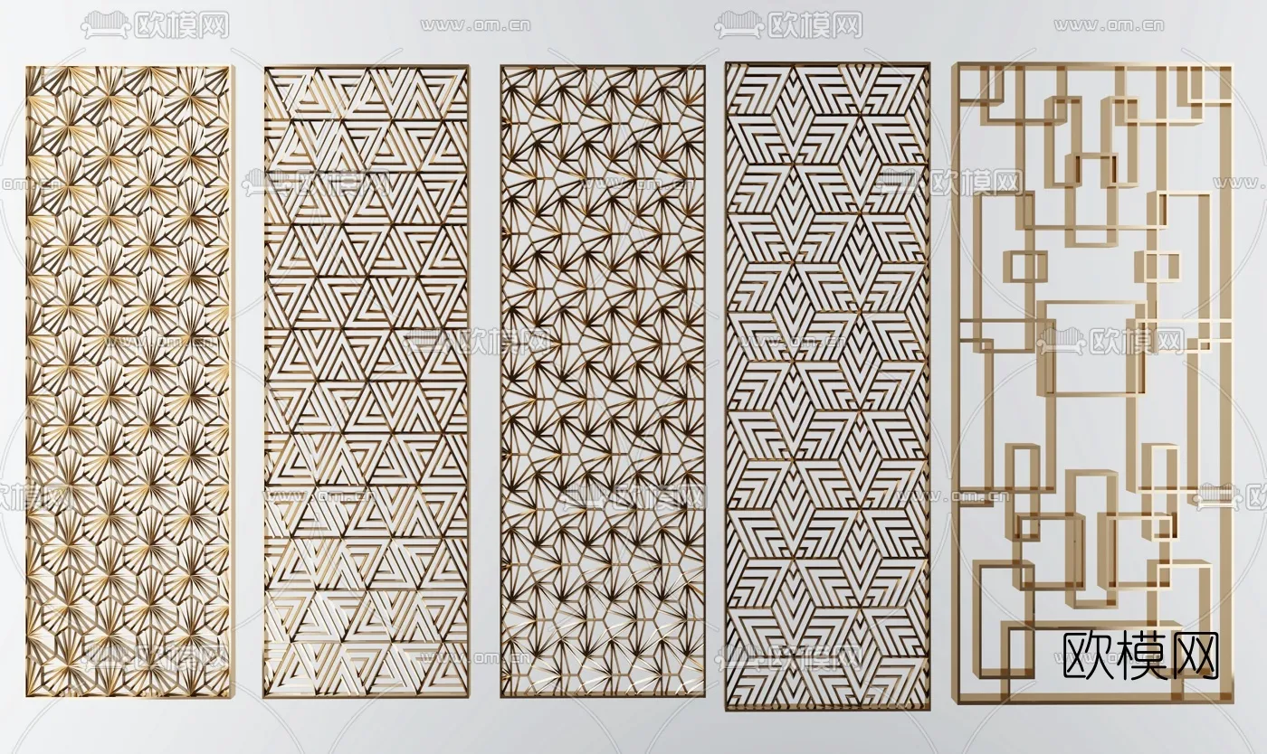 CNC Panels 3D Models - CNC Wall 3D Blocks - 070 - VRAY Render