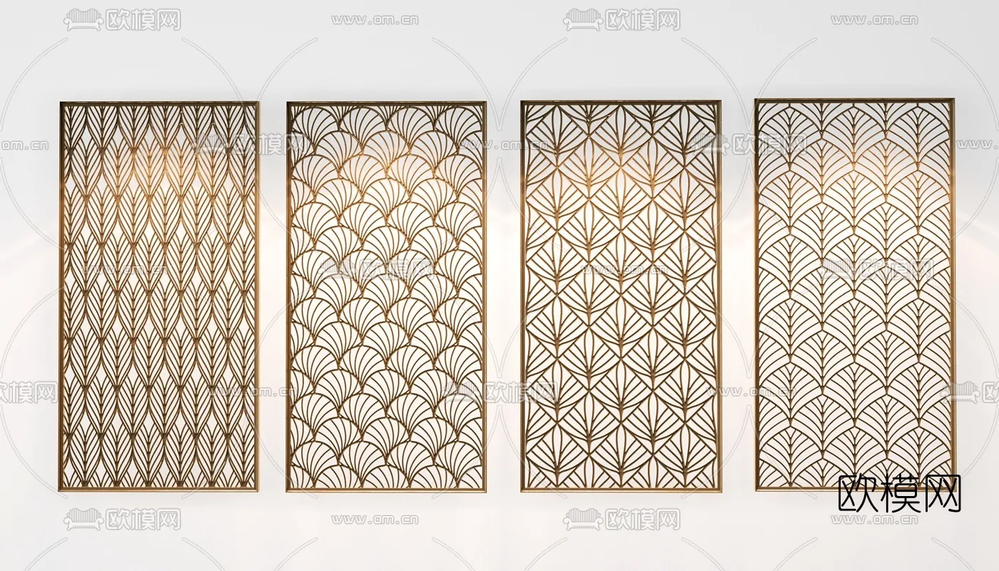 CNC Panels 3D Models - CNC Wall 3D Blocks - 074 - VRAY Render