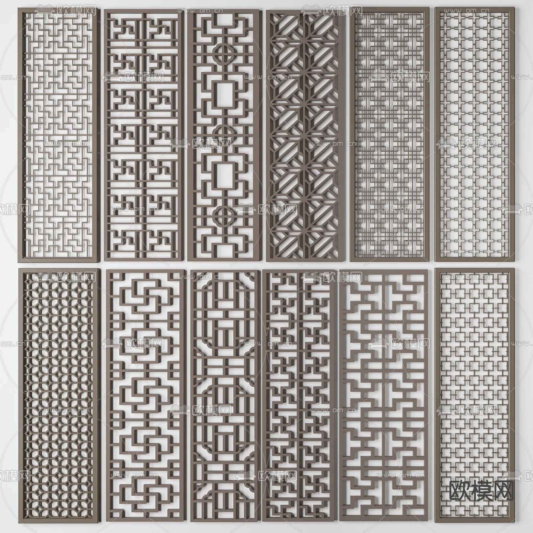 CNC Panels 3D Models - CNC Wall 3D Blocks - 087 - VRAY Render