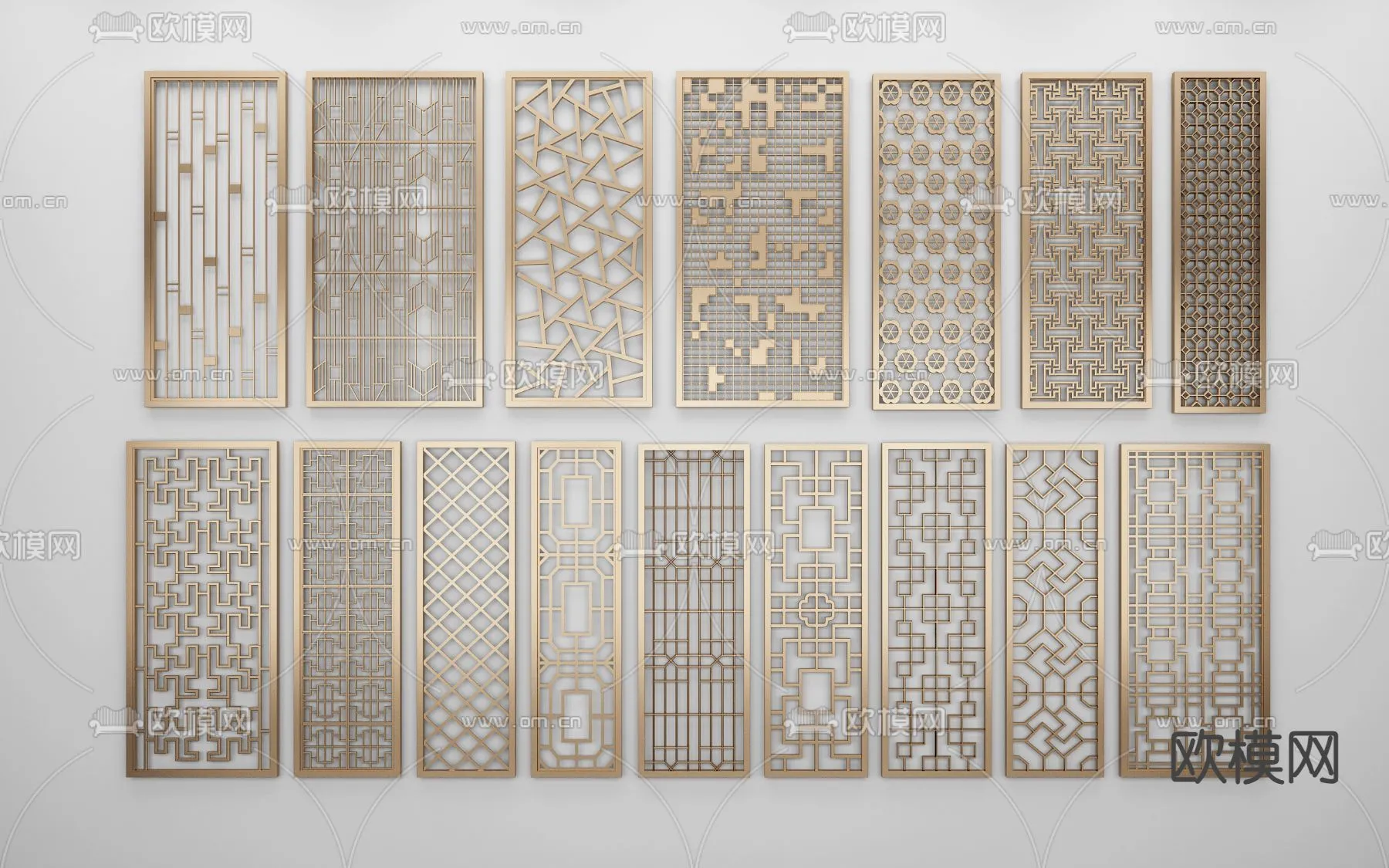 CNC Panels 3D Models - CNC Wall 3D Blocks - 096 - VRAY Render
