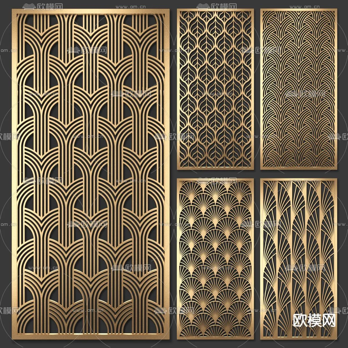 CNC Panels 3D Models - CNC Wall 3D Blocks - 100 - CORONA Render