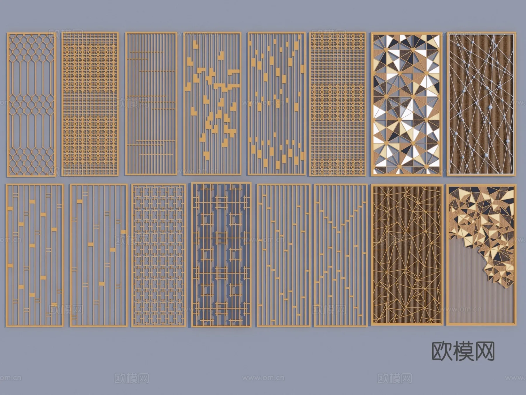 CNC Panels 3D Models - CNC Wall 3D Blocks - 109 - VRAY Render