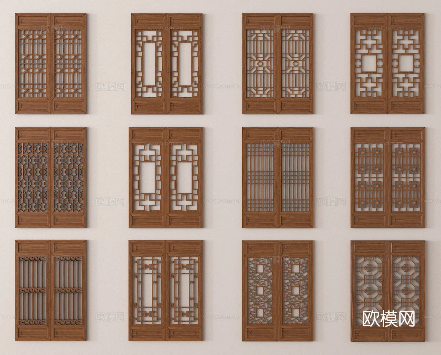 CNC Panels 3D Models - CNC Wall 3D Blocks - 112 - VRAY Render