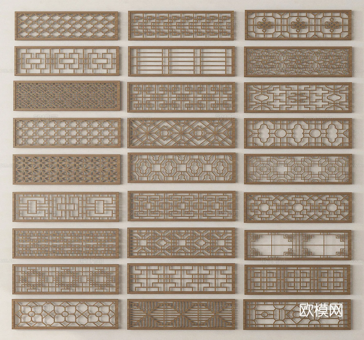 CNC Panels 3D Models - CNC Wall 3D Blocks - 114 - VRAY Render