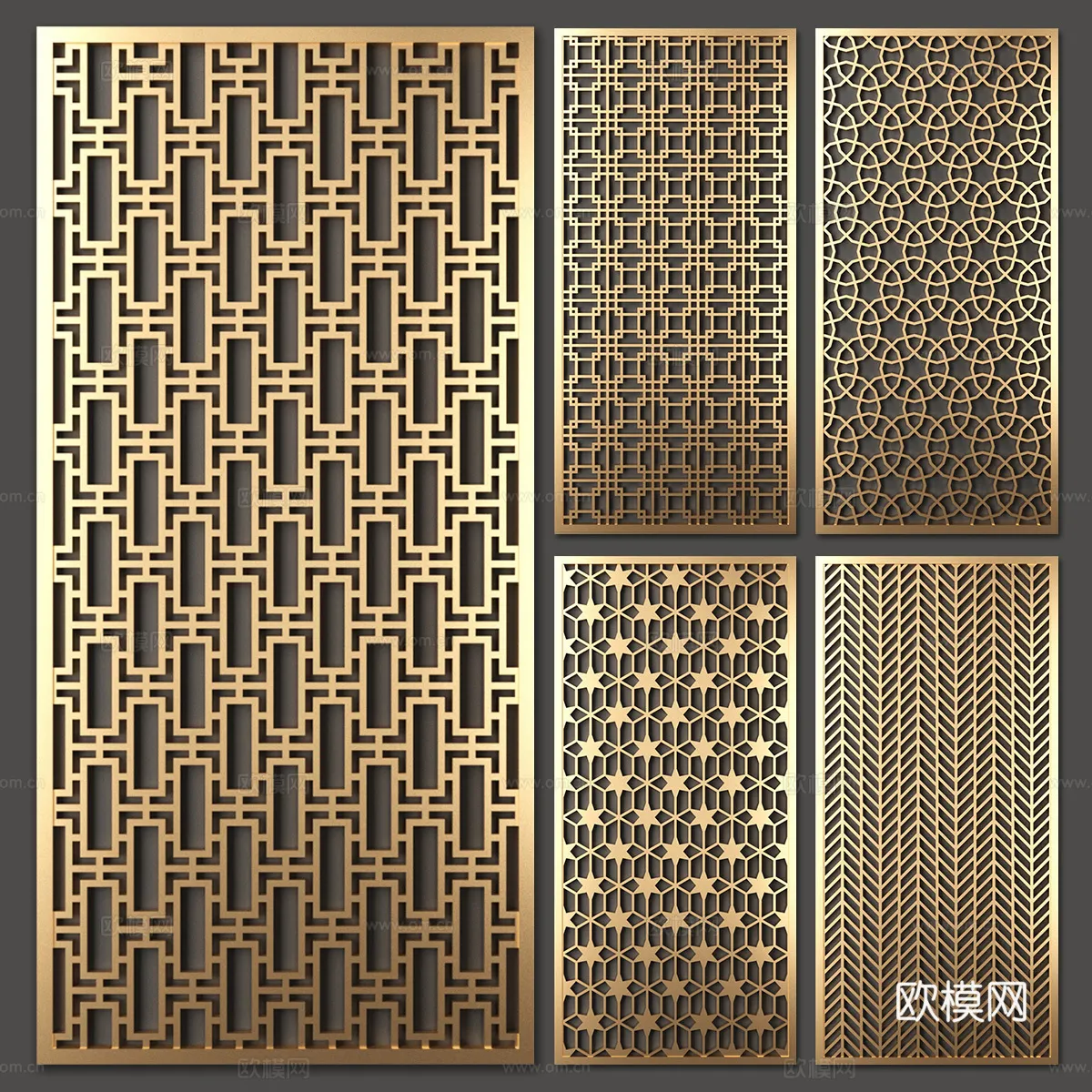 CNC Panels 3D Models - CNC Wall 3D Blocks - 118 - CORONA Render