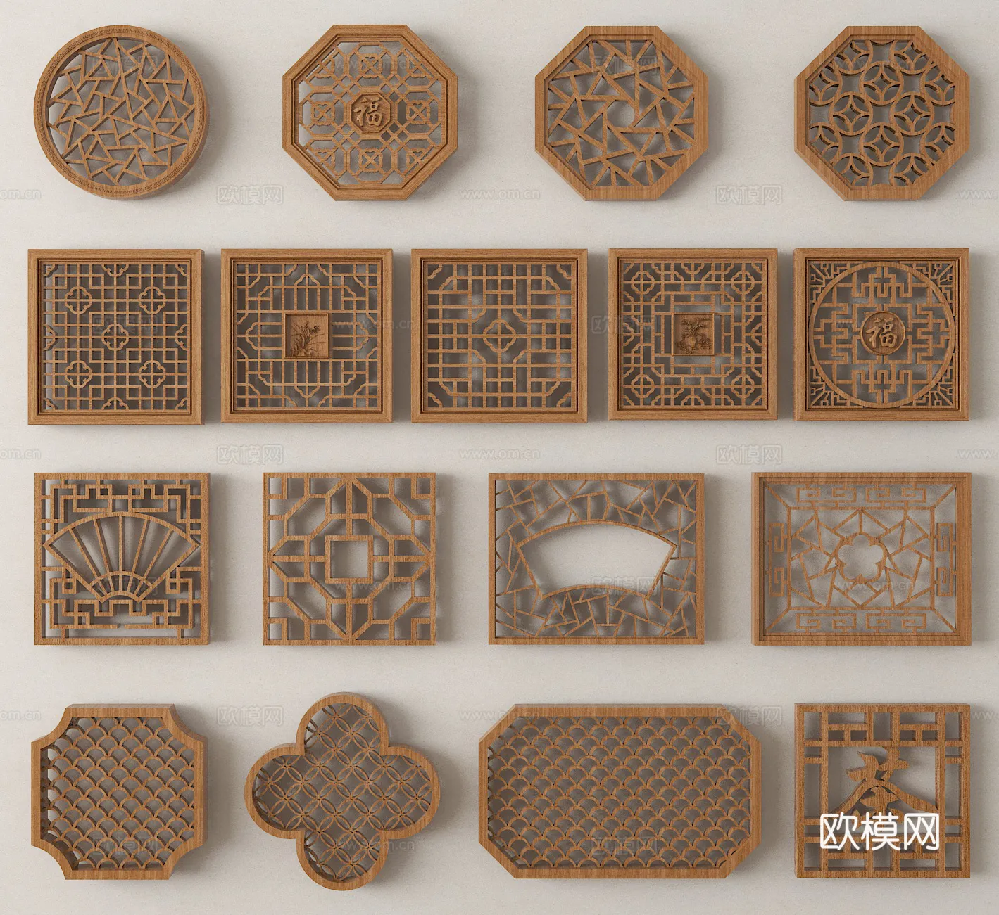 CNC Panels 3D Models - CNC Wall 3D Blocks - 119 - VRAY Render