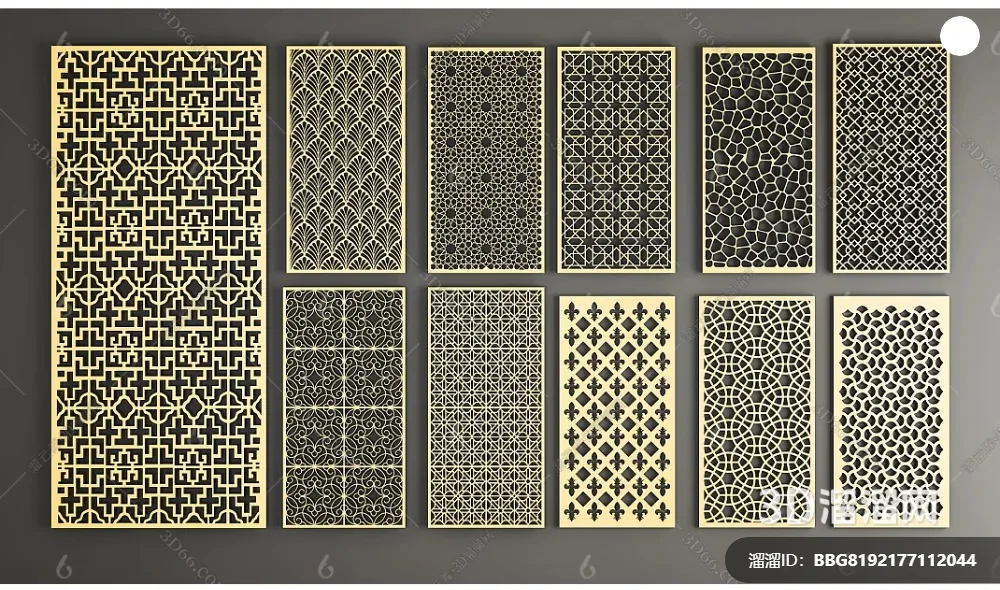 CNC Panels 3D Models - CNC Wall 3D Blocks - 120 - VRAY Render