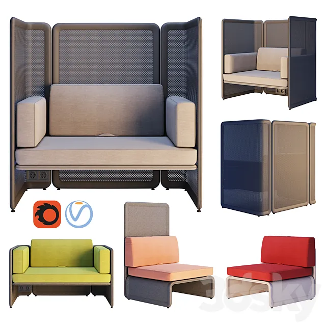 Coalesse - Lagunitas Lounge System Chair 3D Model