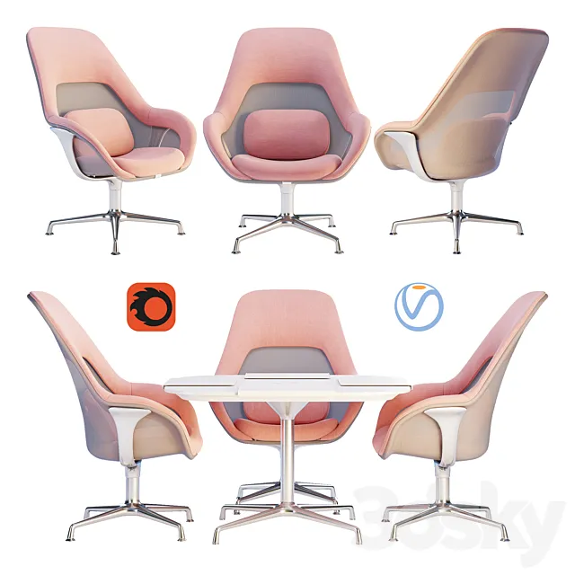 Coalesse - SW_1 Lounge Seating & Conference Table 3DModel