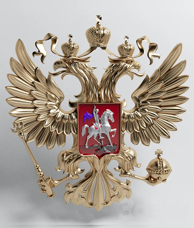 Coat of arms of the Russian Federation 3D Model