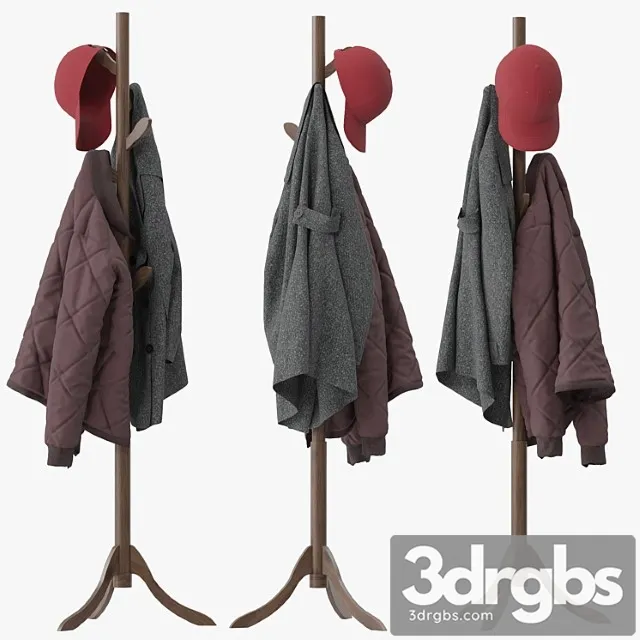 Coat Rack 8 Hooks 3D Model Free