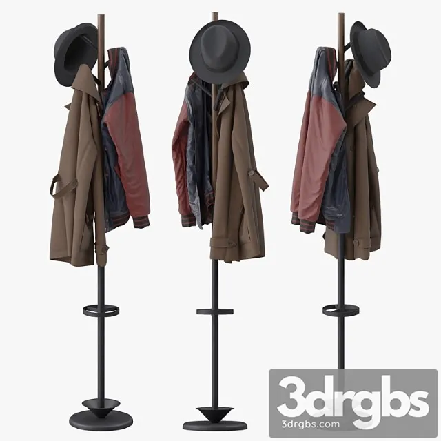 Coat Rack With Umbrella 3D Model Free