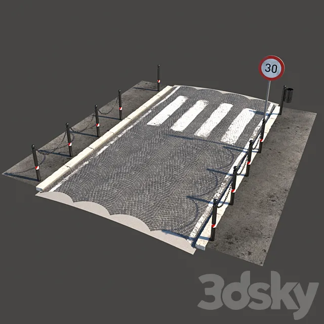 Cobblestone street 3D Model