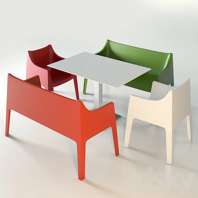 Coccolona divano & Chair 3D Model