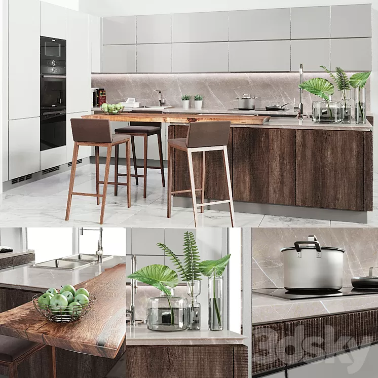 Cocina Verona Mod wood 3D Model