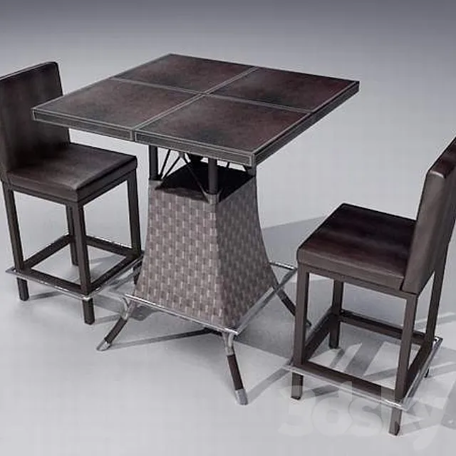 Cocktail tables with chairs 3DModel