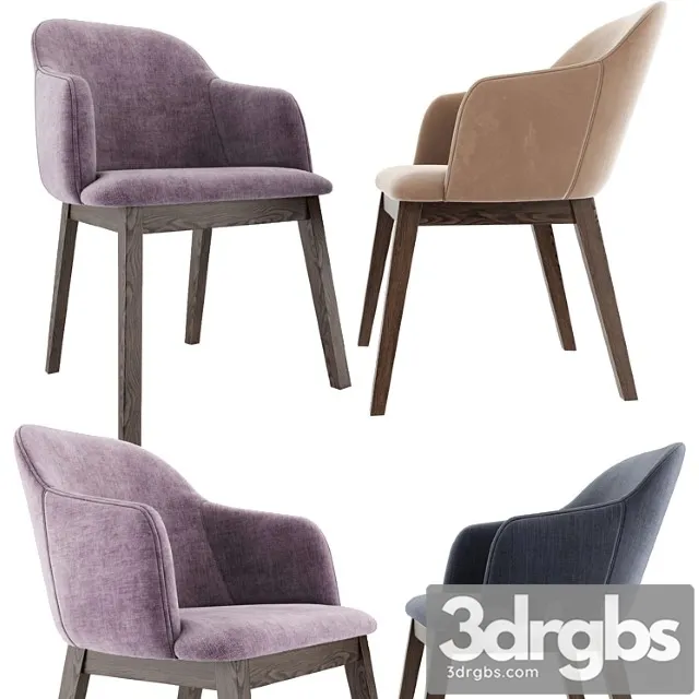Coco arm dining chair set 2 3D Model Free