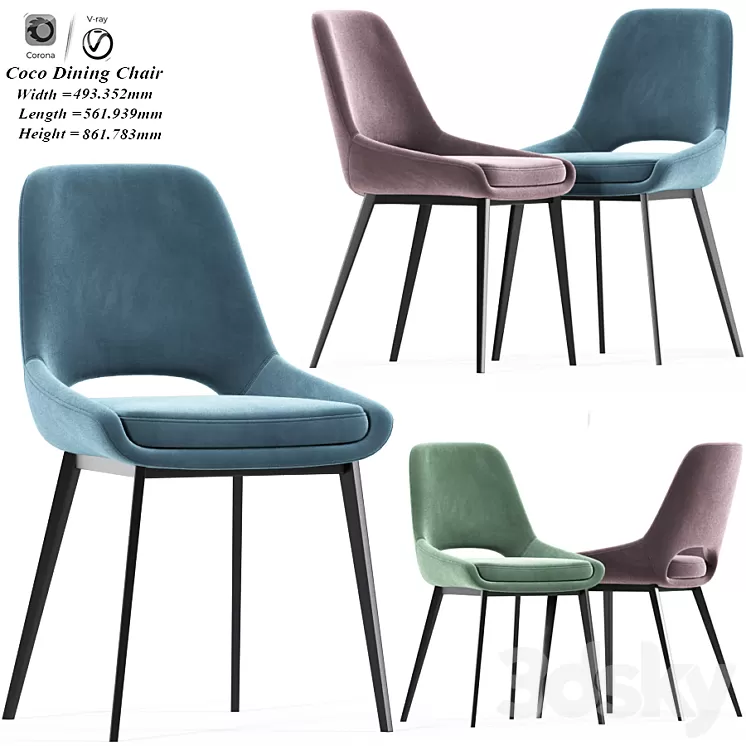 Coco Dining Chair 3D Model