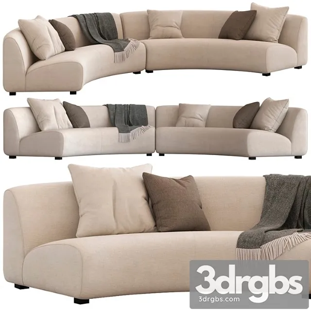 Coco Republic Adele Curved Modular Sofa 3D Model Download