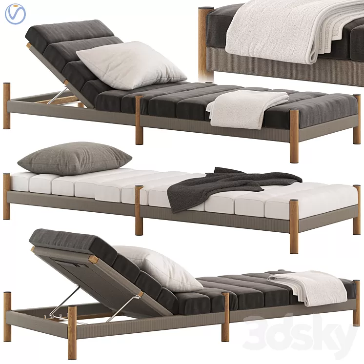 Coco Republic Architect Outdoor Sunlounge 3D Model