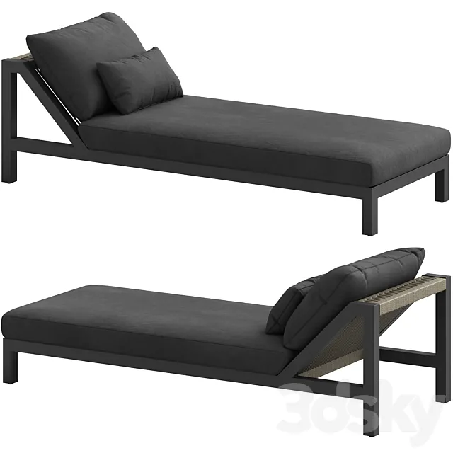 Coco Republic Boxster Outdoor Sunlounge 3D Model