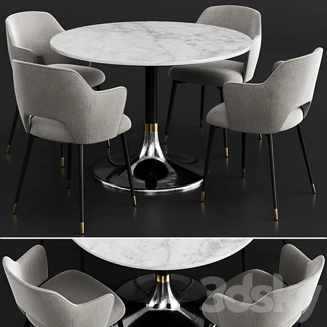 Coco Republic & CB2 Dinning Set 3DModel