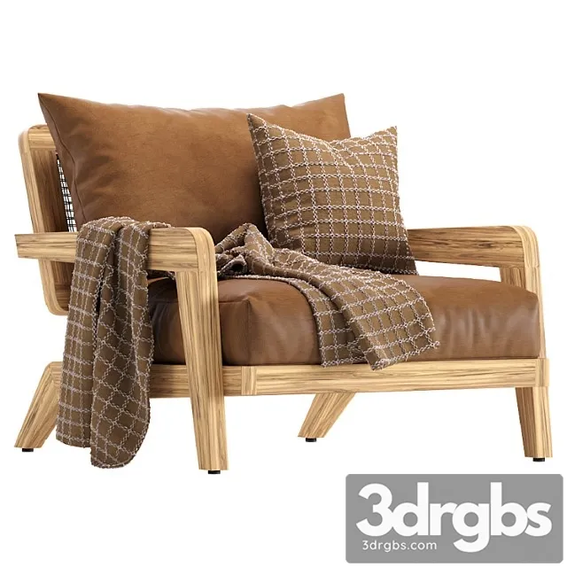 Coco republic claude outdoor leather lounge chair