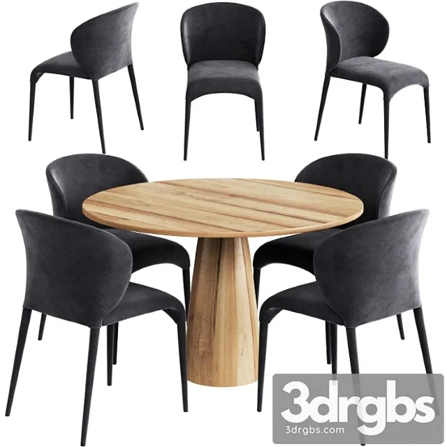 Coco Republic Dinning Set 3 3D Model Free