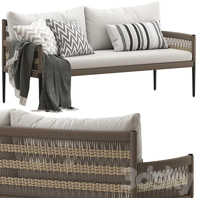 Coco Republic Ellisse Outdoor Sofa 3D Model