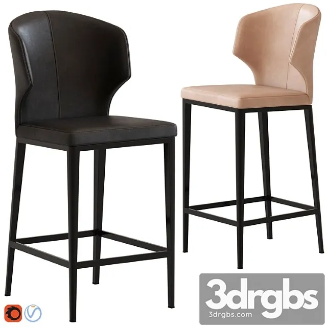 Coco republic franco stool 2 3D Model Free