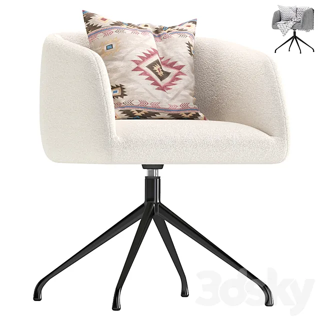 Coco Republic Jackson Desk Chair 3D Model