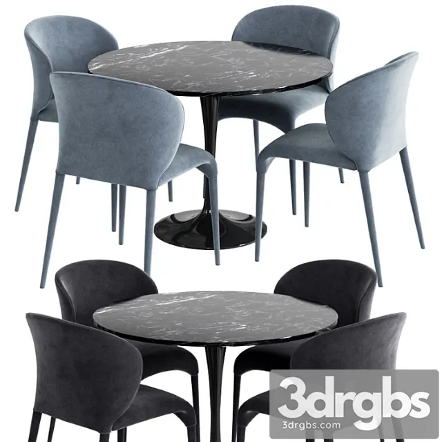 Coco Republic Knoll Dinning Set 3D Model Free