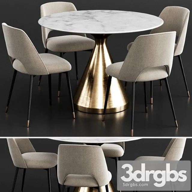 Coco republic & west elm dinning set 2 3D Model Download