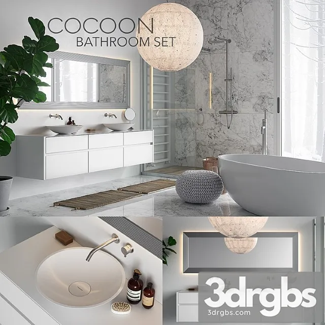 Cocoon Bathroom Set 3D Model Free