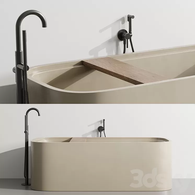 Cocoon Pb Bathtub by Fauset Omnires Y set 3D Model Free