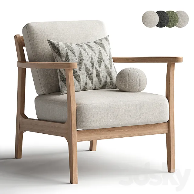 Cody Upholstered Armchair 3D Model