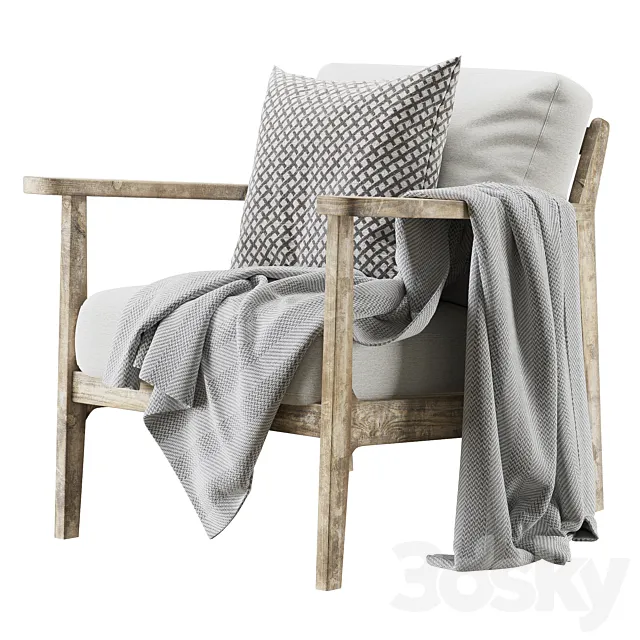 Cody Upholstered Armchair 3D Model