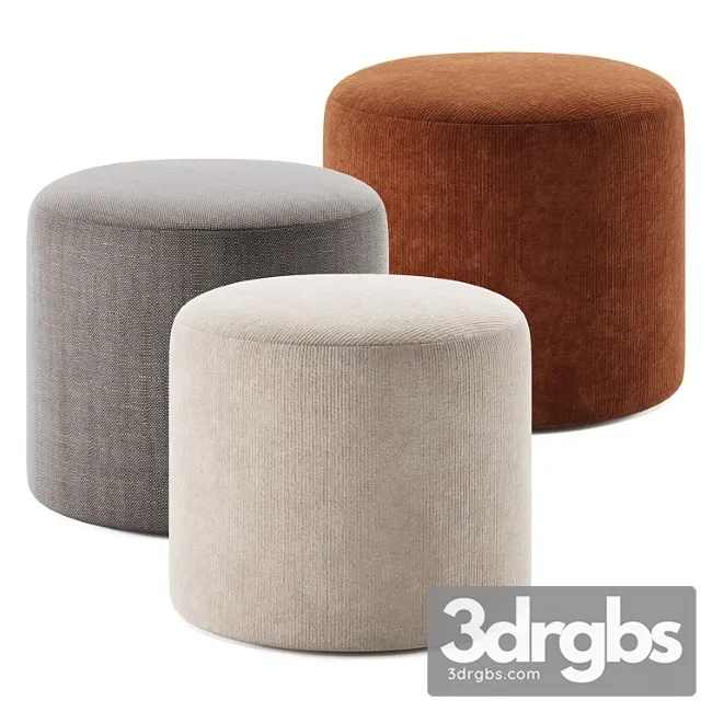 Coffee 2 Puffe By Couch Rou 3D Model Free