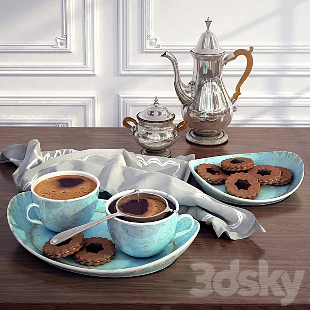 Coffee and cookies 3DModel