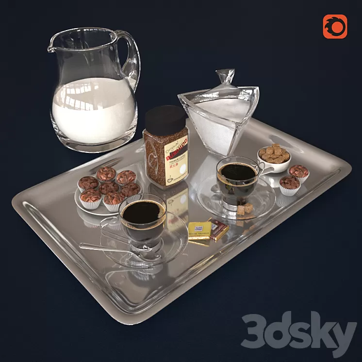 Coffee bushido and decorative set