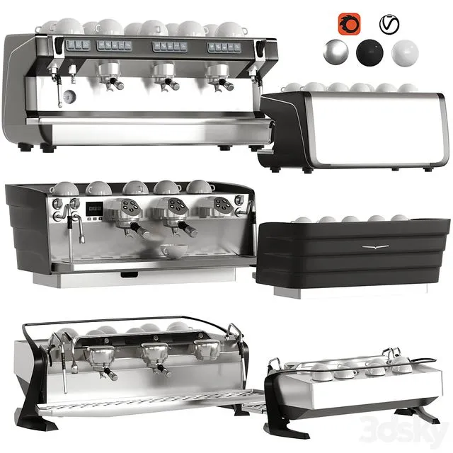 Coffee Makers Set 4 Commercial 3D Model