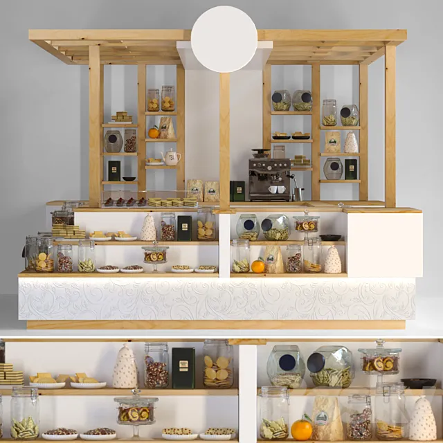 Coffee point design in a supermarket 3DModel