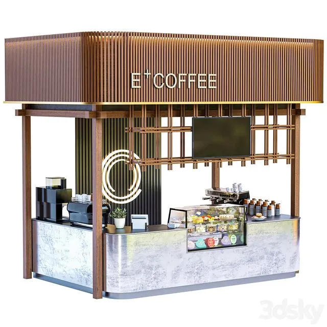 Coffee point in the mall 3D Model